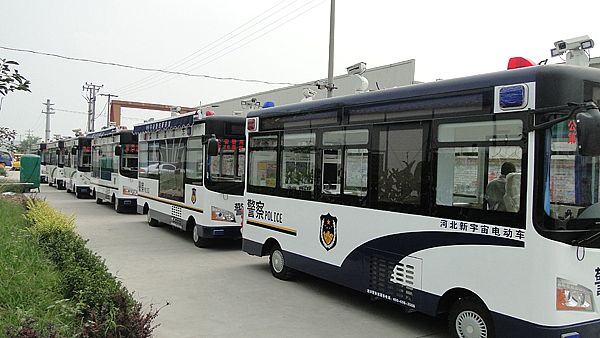 石家莊環城交警大隊購置移動警務室發車儀式